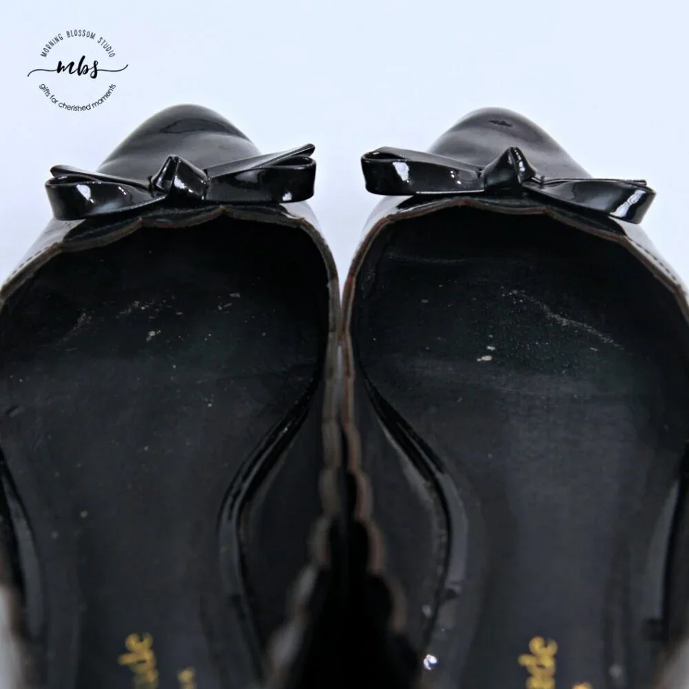 Kate Spade Eleni Flex Scalloped Ballerina Flats Black Women 8.5‎